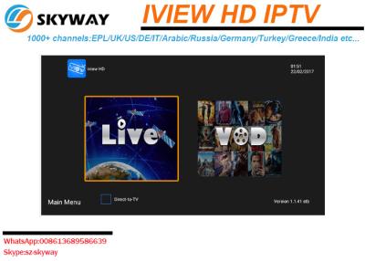 China The best IPTV iview HD IPTV  to watch EPL IPTV 1000+ live Channels with VOD,Included UK Arabic Germany Greece channel for sale