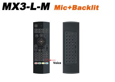 China MX3-L-M Air Fly Mouse 2.4GHz Wireless Keyboard Remote Control Somatosensory IR Learning Mic for Android TV Box for sale