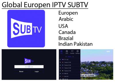 China Subtv IPTV European Canada Brazil USA Indian Pakistan live tv channels table for android M3U MAG device for sale