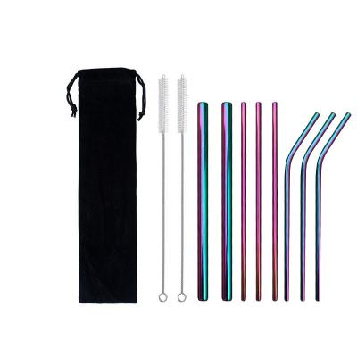 China Food Grade Water Bottle Accessories 18/8 Stainless Steel Drinking Straw With Brush for sale