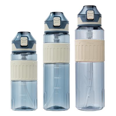 China 550ml Team Hygiene Personalised Sports Drink Bottles With Straw Carry Strap for sale
