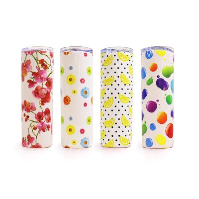 China Custom Patterned Coffee Insulated Tumbler Vacuum Tumbler Bottle 20oz for sale
