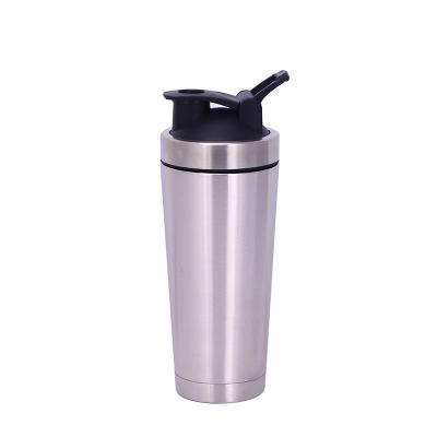 China Stainless Steel Ice Protein Powder Bottle Insulated Gym Water Bottle Shaker 750ml for sale