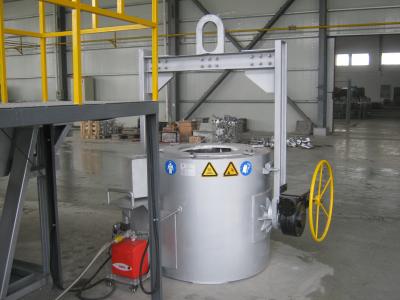 China Grey 1000KG Gas Crucible Industrial Aluminum Melting Furnace Equipment For LPD for sale