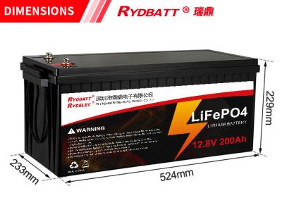 China Rechargeable 12V 200Ah LiFePO4 Deep Cycle Battery Bluetooth Waterproof For RV Camp for sale