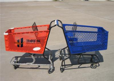 China 180L Pure Plastic Shopping Carts With Wheels , Custom Small Plastic Trolley for sale