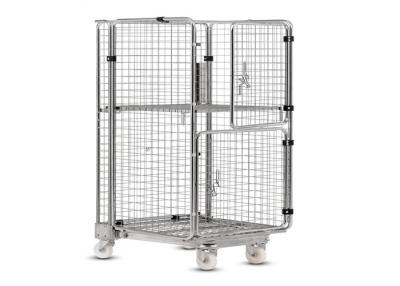 China Logistics Transportation Warehouse Cage Trolley Folded For Cargo Storage for sale