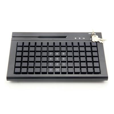 China 78 Keys  Cherry MX Membrane POS Programmable Keyboard With Swipe Card Reader for sale