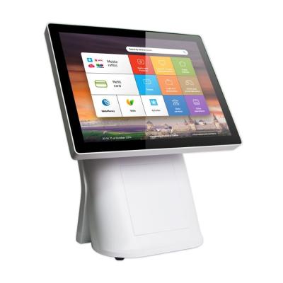 China 80mm Printer 15in VFD Fanless Touchscreen Pos PCAP Touch Retail Pos System for sale