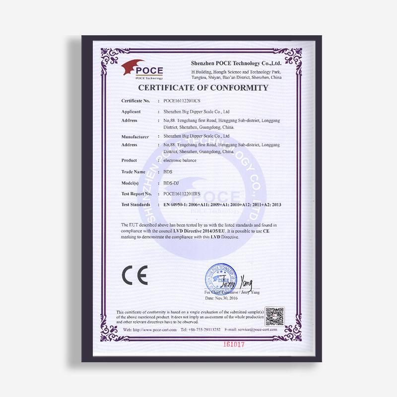CE - Shenzhen Big Dipper Scale Co.,Ltd