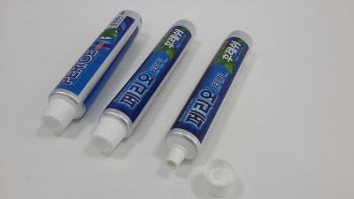 China dentes da impressão de 150g Flexography que claream o dentífrico da laminação da folha de alumínio do tubo que empacota o tampão push pull à venda