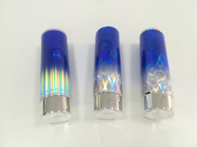 China Round Holographic Laminated Cosmetic Plastic Tube Packaging Flat Metallic Screw Cap for sale