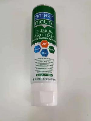 China Flip Top 3.4oz 96.4g Toothpaste Packaging Laminated Plastic Tubes for sale