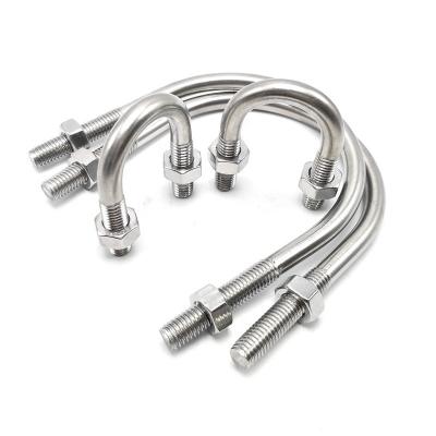 China Din3570 M4 M8 M12 custom stainless steel galvanized U-bolt price with nut and washer for trucks u bolt pipe clamp u bolt clamp for sale