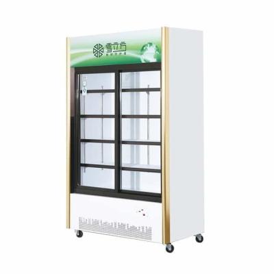 China Beverage Glass Door Deep Freezer Sliding Door Commercial Green Series Air Cooled for sale