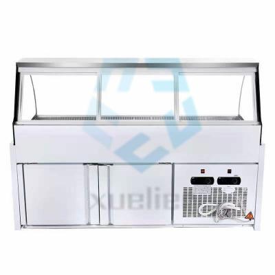 China Enfriamiento directo de acero inoxidable del congelador 220V de la exhibición de la tienda de delicatessen en venta