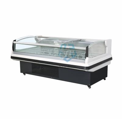 China Supermarket Glass Door Chest Freezer Air Cooling 2 To 8 Degree for sale