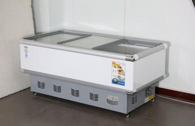 China Sliding Door Supermarket Island Freezer Top Opening 500L 18 Cu Ft for sale