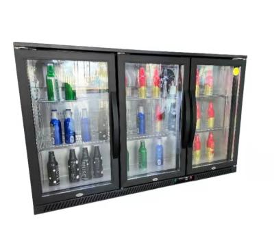 China 350L Sliding Beer 3 Door Upright Display Freezer for sale