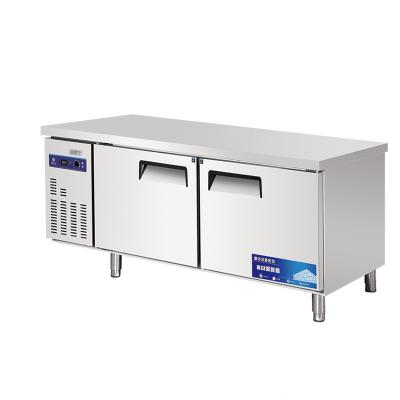 China Stainless steel commercial refrigerator workbench in the back kitchen of hotel restaurant for sale