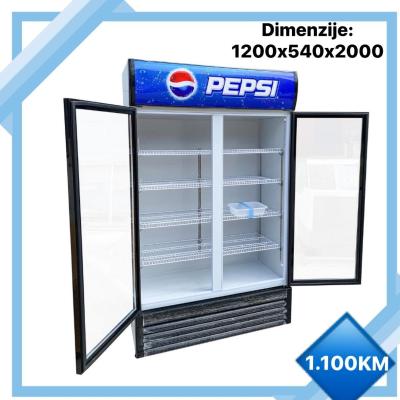 China Family supermarket Commercial Two door glass door freezer Drinks fridge affordable for sale