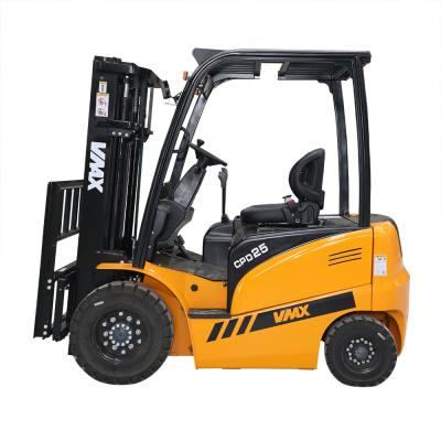 China VMAX MAX lift height 6000mm electric Battery forklift 2500kg load capacity with cartis controller for sale
