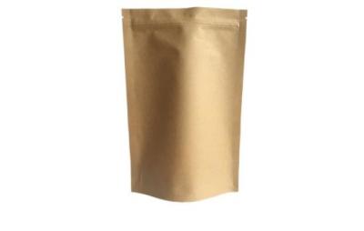 China Kraft Paper Coffee Bags Compostable Fully Biodegrade Packaging Pouch for sale