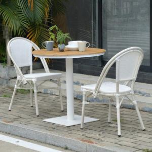 中国 3pcs 白いウィッカーの食卓セット 折りたたまれた白いウィッカーの椅子とテーブルセット 販売のため