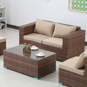 China 100% Polyester Fabric Outdoor Wicker Sofa Oem Garden Furniture Corner Sofa for sale