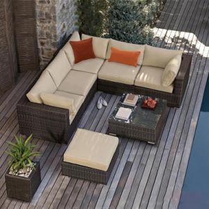 China Sofá de terraza de rotín al aire libre Desdoblado Sofá al aire libre cómodo en venta