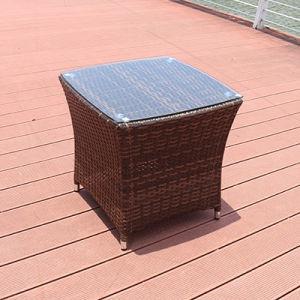 China Courtyard Rattan Tea Table Combination Furniture Wicker Tea Table Brown for sale