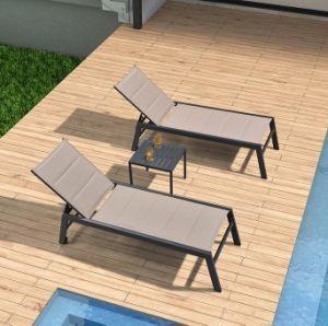 China Piscina de playa tumbona OEM sillas de sol de la piscina con marco de aluminio en venta