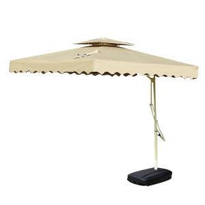 Chine Parapluie de patio OEM avec une base en aluminium Parapluie de patio à levier à vendre