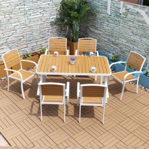 China Washable 6 Seater Patio Set Waterproof Polywood Outdoor Table And Chairs for sale