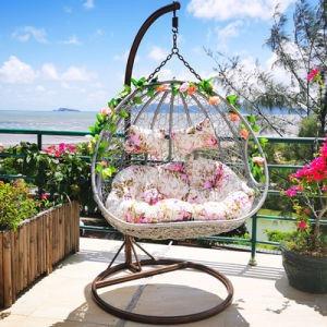 China Max Load 500KG Wicker Basket Swing Chair Orchid Cradle Garden Basket Chair for sale
