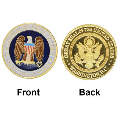 China US National Security Agency Commemorative Coin Fancy 24k Gold Plated Coin NSA Challenge Coin For Collection for sale