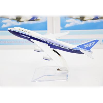 China Blue Boeing 747 Model Airplane Kits Metal Bracket For Collection for sale