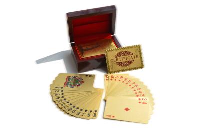 China 135g/pc Gold Plated Playing Cards with Burj Dubai Tower Design Glitter Business Cards In Stock for sale