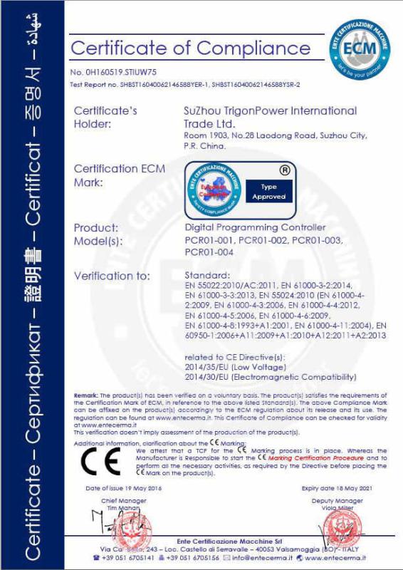 CE certificate for product - Trigonpower International Trade Ltd.