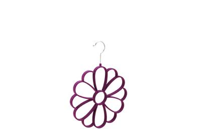 China Flower  deisgn dark red  flocked Non-slip  scarf hanger   space saver Made by ABS plastic for sale