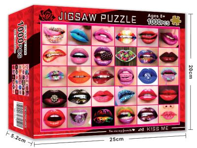 China Lipstick Mouth Small Jigsaw Puzzles , 1000pc 1.8mm Modern Jigsaw Puzzles for sale