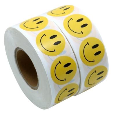 China Smiling Face Emoji Package Printed Paper Sticker Vinyl OEM for sale