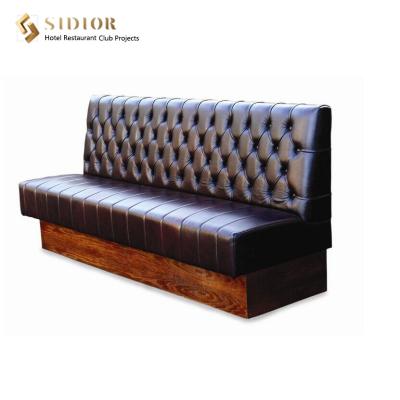 China Leather Upholstery Restaurant Booth Sofa 1m Length for sale