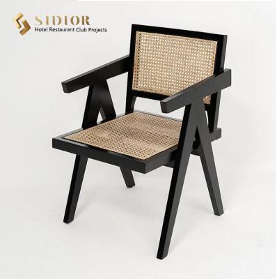 China Natural Ratton Solid Wood Dining Chair Set Of 6 74cm height SGS Approved for sale