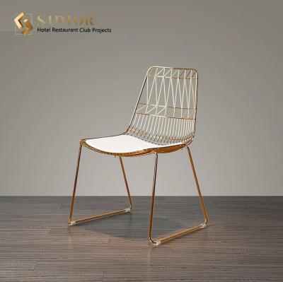 China ODM Golden Metal Slat Ultra Modern Dining Chairs for sale