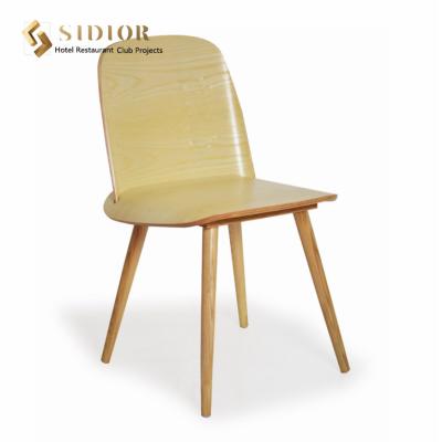 China Living Room Solid Wood Dining Chair High Back 83cm Height Molded Plywood for sale
