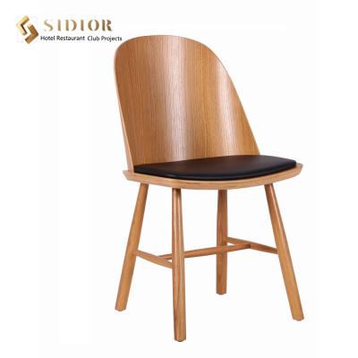 China Stackable Wood Upholstered Dining Chairs Ergonomically OEM ODM for sale