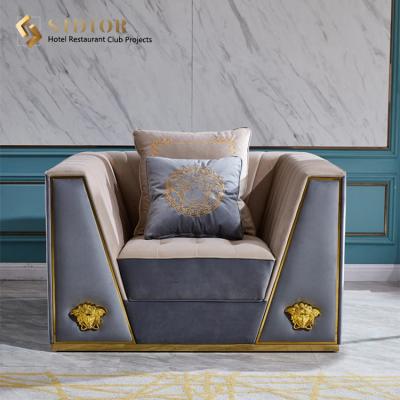 China ODM Luxury Exclusive Single Seat Modern Upholstered Sofa Elegant Living Room Chair for sale
