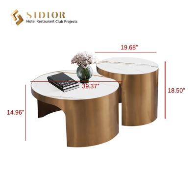 China Customized Round White Marble Coffee Table Modern 50cm Dia OEM ODM for sale