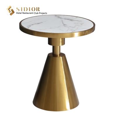 China Contemporary Small Marble Round Coffee Table Scratch Resistant 50cm for sale